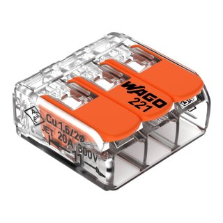 Złączka Wago 3-torowa, model: 221-413, od 0,20-4,00mm?, 10 szt