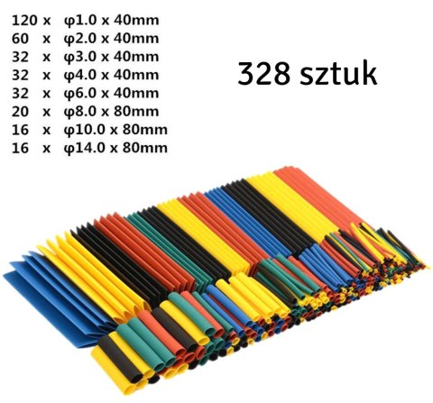 AG938 Rurki termokurczliwe zestaw 328 sztuk