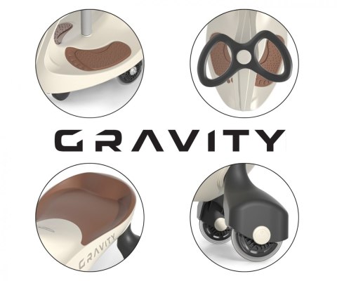 Jeździk grawitacyjny gravity beżowo-brązowy