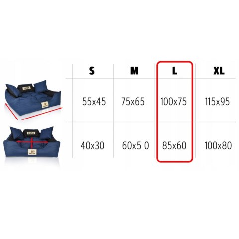 Legowisko 80 x 60 // 100 x 75 Niebieskie