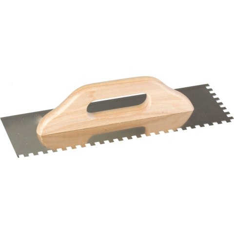 Paca nierdzewna 380*130mm, ząb 8*8mm, rękojeść drewniana Paca nierdzewna 380*130mm, ząb 8*8mm, rękojeść drewniana