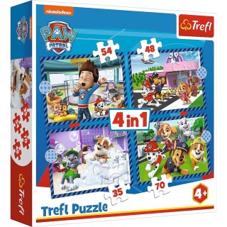 Puzzle - 4w1 - Psie sprawy - Psi Patrol - Trefl 34650