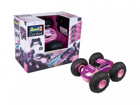 Pojazd zdalnie sterowany rc stunt car flip racer - różowy