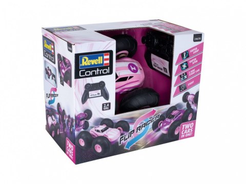 Pojazd zdalnie sterowany rc stunt car flip racer - różowy