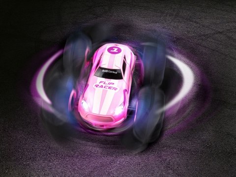 Pojazd zdalnie sterowany rc stunt car flip racer - różowy
