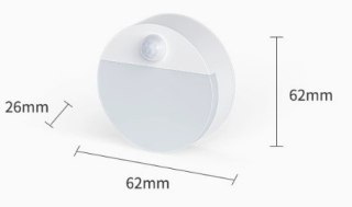 ZD157 Bezprzewodowa lampka led z czujnikiem ruchu zimna biała