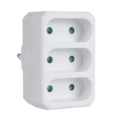 Gniazdko prądowe Maclean, Potrójne płaskie, Wtyk uniwersalny, 16A, max. 3680W, MCE212 Gniazdko prądowe Maclean, Potrójne płaskie, Wtyk uniwersalny, 16A, max. 3680W, MCE212