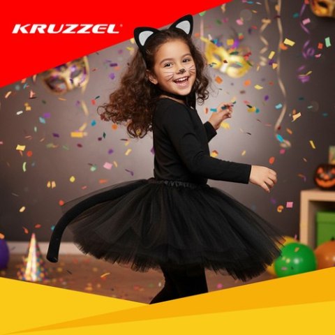 Strój kotka - czarny 4el. Kruzzel 26518