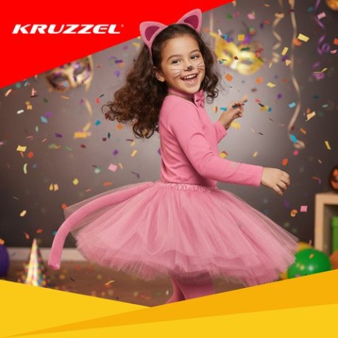 Strój kotka - różowy 4el. Kruzzel 26517