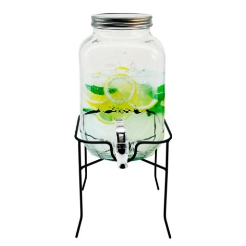 AD 6741 Słój do napojów z kranikiem 4l ze stojakiem | szklany dyspenser z zapasowym kranikiem