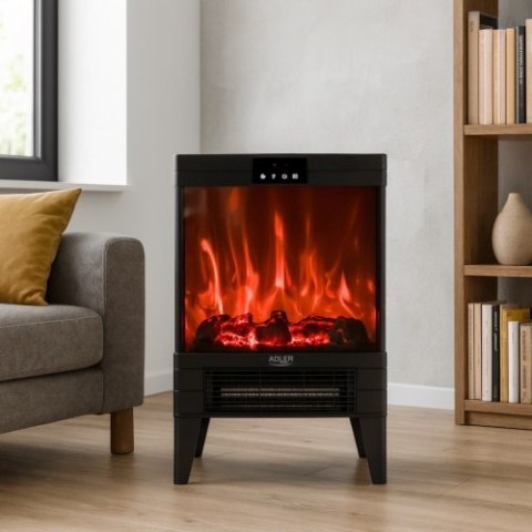 AD 7755 Kominek elektryczny led z pilotem | 3d efekt płomienia | 2 moce grzania 1000w/2000w | termostat
