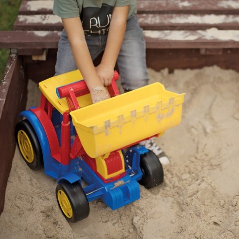 Pojazd traktor ładowarka gigant czerwono-żółty