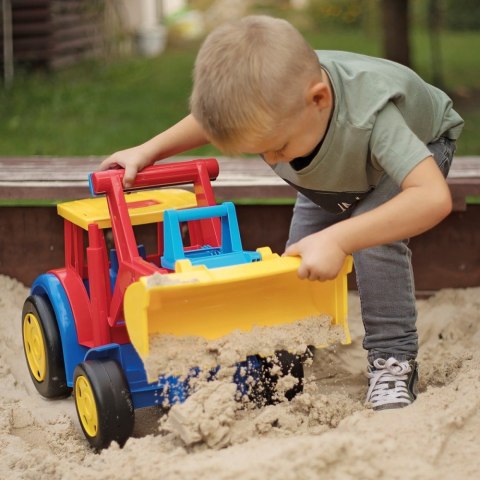 Pojazd traktor ładowarka gigant czerwono-żółty