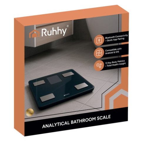 Waga łazienkowa LCD-analityczna czarna Ruhhy 20675