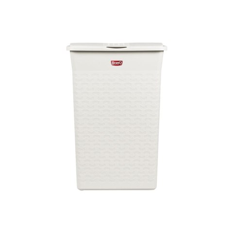 Prostokątny kosz na bielizne lub pranie BranQ 55L Cotton biel antyczna