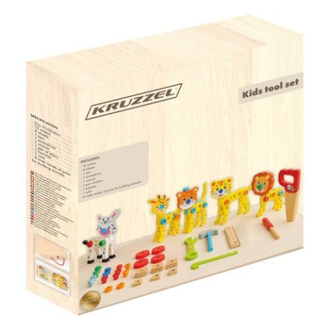 Skrzynka z narzędziami drewnianymi Kruzzel 26581