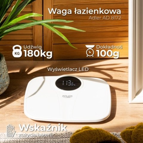 AD 8172 white Waga łazienkowa - 180kg AD 8172 white Waga łazienkowa - 180kg