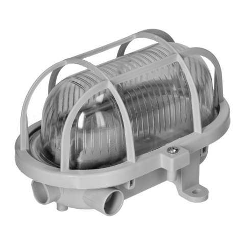OVAL 7040T/P, oprawa oświetleniowa, 40W, E27, IP44, IK10, klosz poliwęglan przeźroczysty, podstawa polipropylen, siatka plastiko