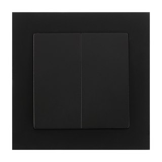 Łącznik p/t świecznikowy z podświeleniem Malta, 10A, 250V, WP-2M/S, czarny mat