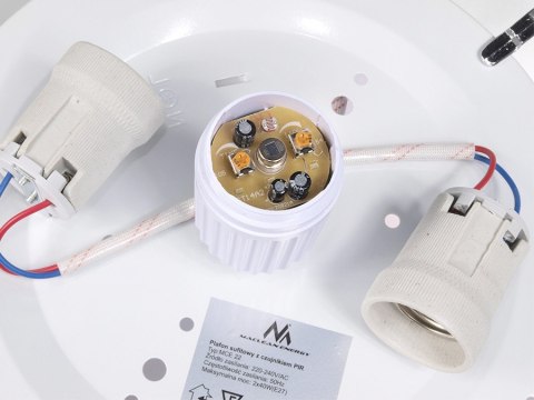 Plafon z czujnikiem ruchu Maclean, sufitowy, z czujnikiem PIR, max. 2x40W, E27, MCE22