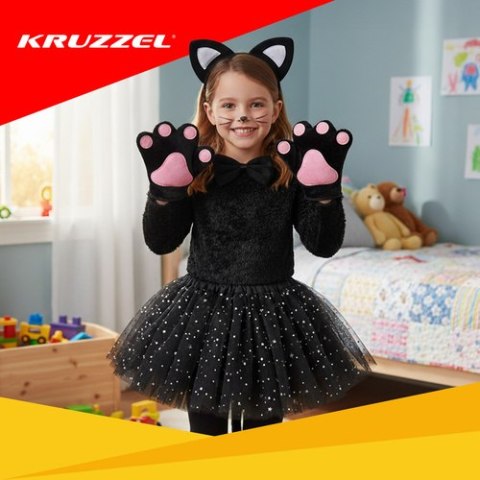 Strój kotka 7el.- czarny Kruzzel 26745