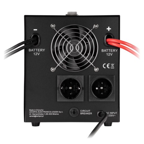 Zasilacz awaryjny KEMOT PROsinus-1500-LFP4 przetwornica z czystym przebiegiem sinusoidalnym i funkcją ładowania 12V 230V 1500V