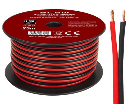 73-348# Przewód głośnikowy 2x4,00mm czarno-czerwony 25m 73-348# Przewód głośnikowy 2x4,00mm czarno-czerwony 25m