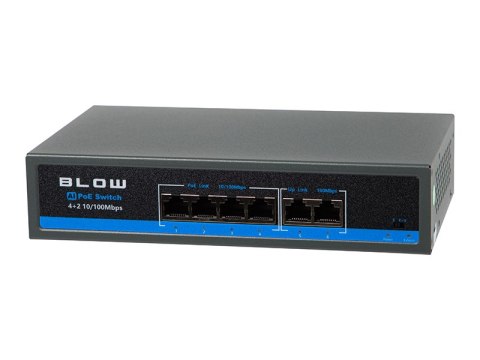 77-935# Switch poe do kamer blow 4poe 100mbs 75w bl-sw6-4p