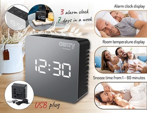 CR 1150 black Budzik led CR 1150 black Budzik led