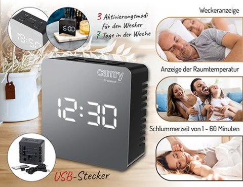 CR 1150 black Budzik led CR 1150 black Budzik led