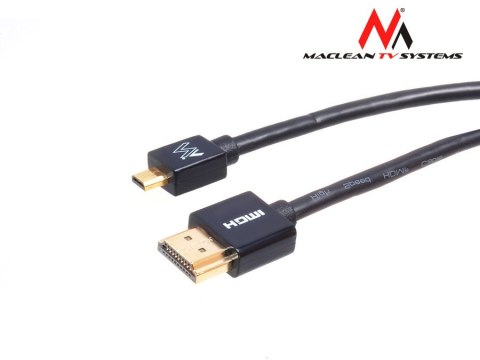 Przewód Maclean, HDMI-microHDMI, ULTRA SLIM, v1.4, A-D, 3m, MCTV-723