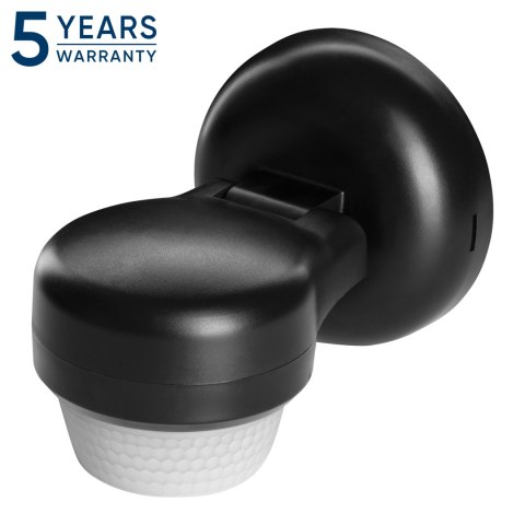 Czujnik ruchu 360st. IP65, 1200W, zasięg max. 24m, czarny