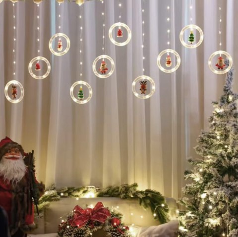 DA324A Lampki choinkowe led 3m kółka z figurami