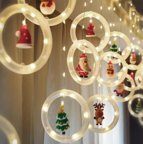 DA324A Lampki choinkowe led 3m kółka z figurami