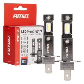 Żarówki samochodowe led seria hybrid h1 6000k canbus 60w amio-04112