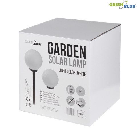 Solarna lampa GreenBlue, wolnostojąca, ogrodowa, kula 30x30x63 cm, GB168 Solarna lampa GreenBlue, wolnostojąca, ogrodowa, kula 30x30x63 cm, GB168