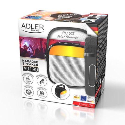 AD 1199 black Głośnik do karaoke z mikrofonem - sd/usb/aux/bluetooth