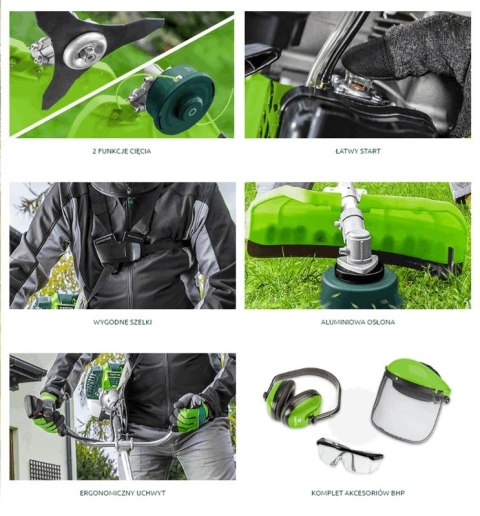 Kosa spalinowa 1.2kW, szerokość koszenia 255/460 mm Kosa spalinowa 1.2kW, szerokość koszenia 255/460 mm