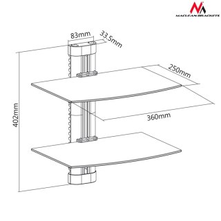 MC-662 40015 Uchwyt półka do DVD podwójna 8kg Maclean