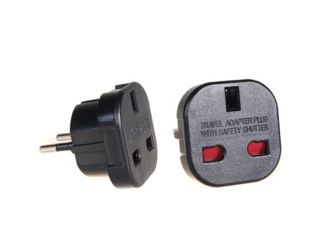 MCE72 Adapter gniazdo UK na wtyk EU czarny