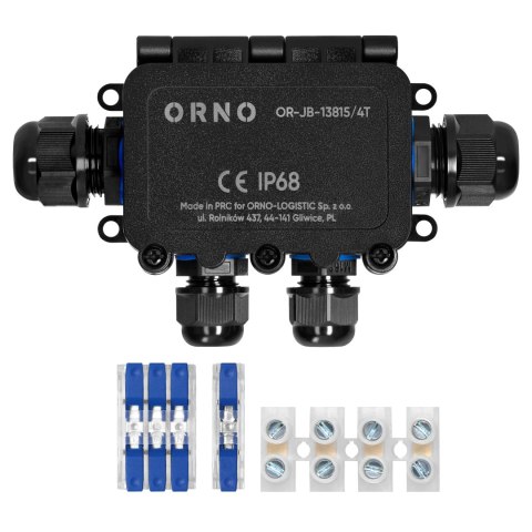 Puszka n/t HD IP68, 0,75-4,0mm? ,2 dławnice M20, 2 dławnice M16, układ T