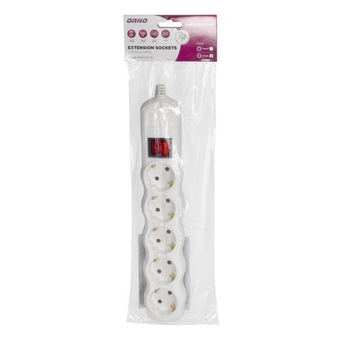 Rozgałęźnik z wyłącznikiem 5x2P+Z Schuko, biały