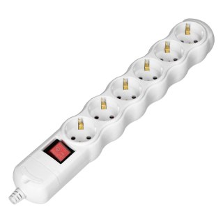 Rozgałęźnik z wyłącznikiem 6x2P+Z Schuko, biały