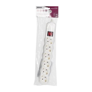 Rozgałęźnik z wyłącznikiem 6x2P+Z Schuko, biały