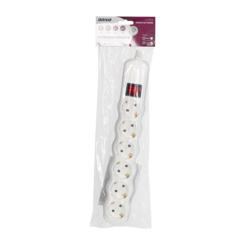 Rozgałęźnik z wyłącznikiem 6x2P+Z Schuko, biały