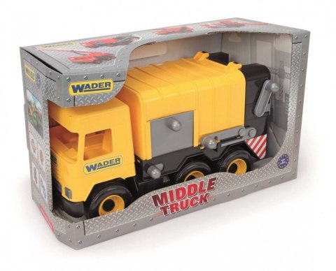 Śmieciarka żółta 42 cm middle truck w kartonie Śmieciarka żółta 42 cm middle truck w kartonie