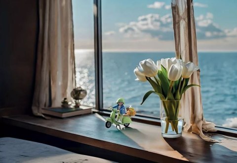 Zestaw figurek vespa 71621 1969 vespa 150 sprint veloce, jasnozielony