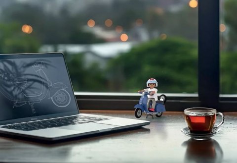 Zestaw figurek vespa 71622 1969 vespa 150 sprint veloce, niebieski