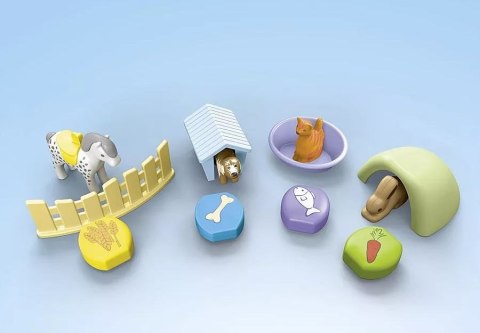 Zestaw z figurkami junior 71690 hotel dla zwierząt z dozownikiem pokarmu