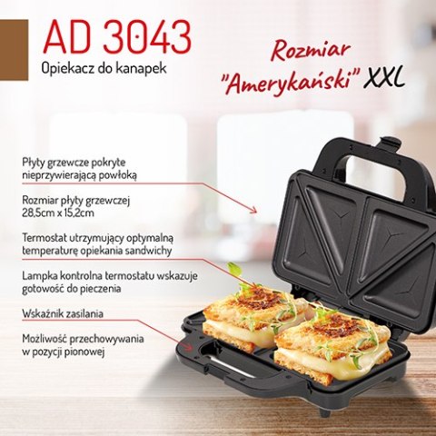 AD 3043 Opiekacz do kanapek. rozmiar usa xxl AD 3043 Opiekacz do kanapek. rozmiar usa xxl